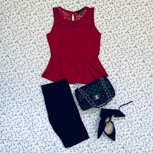 ❌ SOLD ❌ Red peplum top